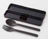 無印良品の黒いフォーク＆スプーンセット