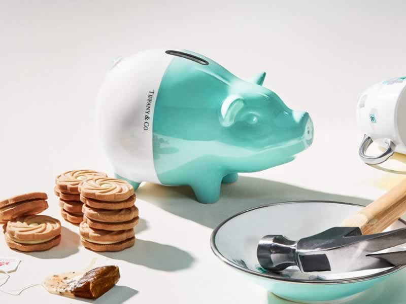 ティファニーカラーのTiffany & Co.のブタの貯金箱 | インテリアブログ